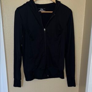 Marika Black Hooded Zip-Up Jacket